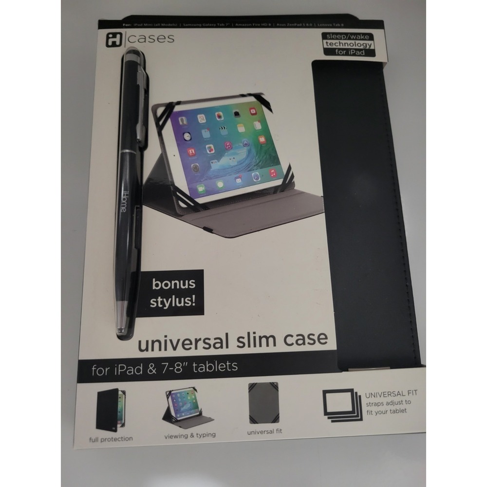 Universal Slim Case for 7-8 in.‎ Ipad, Ereaders, Tablets BRAND NEW With Stylus